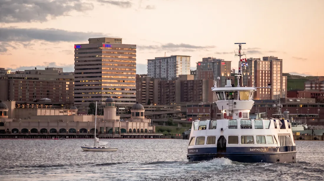 Halifax ferry passing the waterfront casino